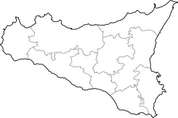 Map of Sicily blank