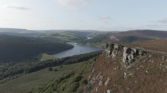 4k English countryside, Peak District landscape, landscape, drone