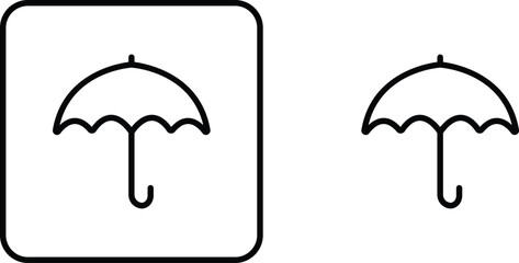 Umbrella, Insurance Line Icon set. Editable Stroke flat black vector collection isolated on transparent background. Pixel Perfect. Protection parasol symbol. For Mobile and Web. Insurance Act Solid © WaQar