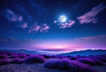 Fototapeta premium stunning nighttime sky displaying luminous clouds illuminated bright moon, astrophotography, celestial, constellations, cosmic, darkness, dreamy, evening