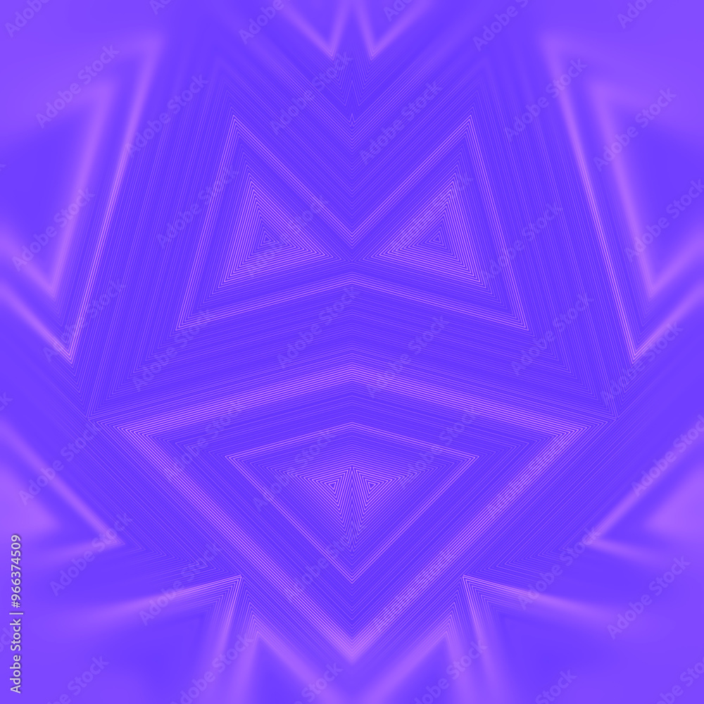 Poster symmetrical geometric pattern of pink stripes on a purple background. 3d rendering digital illustrat