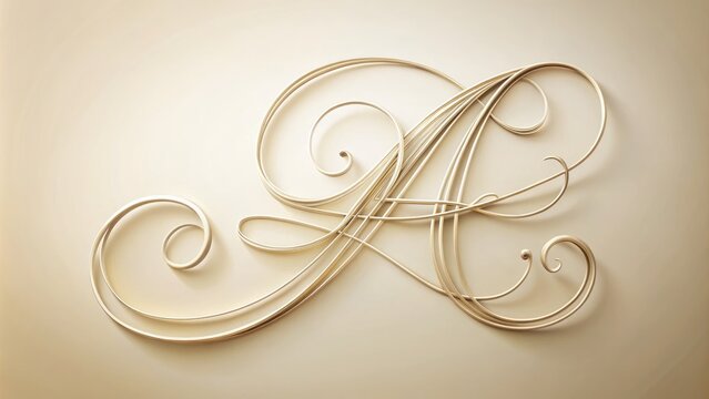 An elegant, swirly cursive letter "A" made up of subtle, interconnected lines and flourishes, set against a soft, creamy white background, exuding sophistication and refinement.