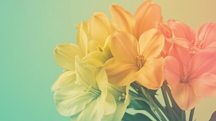 Fototapeta premium A vibrant bouquet of flowers in soft pastel colors, creating a serene and uplifting atmosphere.