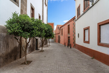 Street of the old town of Aguimes. The Aguimes was founded in 1491 on an important aboriginal settlement after the Castilian conquest of Gran Canaria was completed.