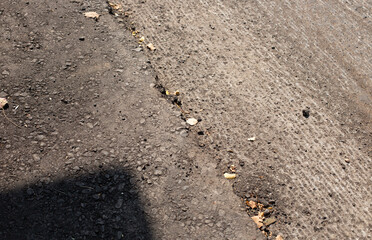 Texture of asphalt and old road.