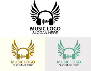 Music company logo vector design