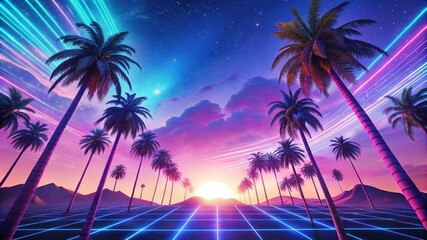 Fototapeta premium Low angle view from below of coconut palm tree against cloud and blue sky