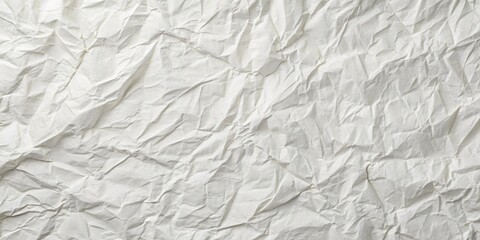 Fototapeta premium Close-Up of a Crumpled White Paper Texture, Photography, Macro, Background, White Paper, Crumpled, Texture