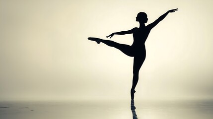 Fototapeta premium Graceful Ballerina Silhouette in Elegant Dance Pose