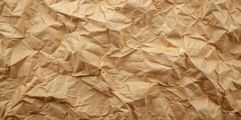 Obraz premium Close-up of Crumpled Brown Paper Texture, Paper, Texture, Background, Crumpled Paper