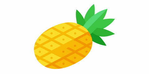  A simple and colorful illustration of a pineapple, perfect for adding a tropical touch to your designs. This vector graphic is ideal for websites, social media, and branding projects.