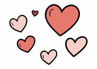  A simple yet charming illustration of five hearts in different sizes, perfect for adding a touch of love and sweetness to your projects. This cute and versatile graphic is ideal for cards.