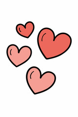  A collection of four hand-drawn hearts, perfect for adding a touch of love and whimsy to your designs.  These cute and simple hearts are ideal for Valentine's Day projects, romantic designs.