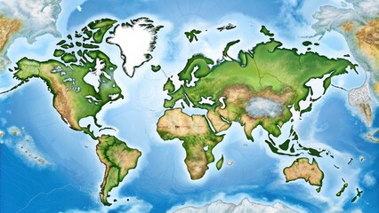 A World Map Highlighting The Arctic Ocean, Showcasing Its Location And Surrounding Continents.