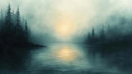 Fototapeta premium ethereal minimalist painting delicate brushstrokes create soft blurred forms bathed in gentle light muted colors and hazy edges evoke dreamy atmosphere on textured canvas