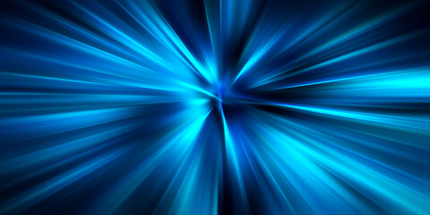 abstract blue background with rays, abstract blue light rays and motion blur on dark background