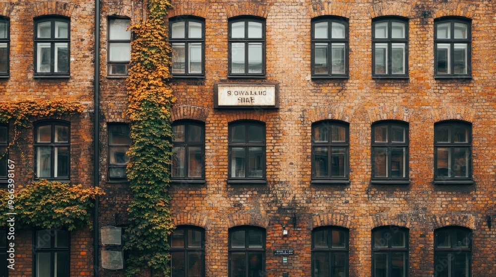 Wall mural Brick Building with Ivy