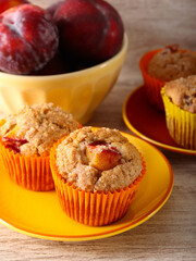 wheat spicy plum muffins