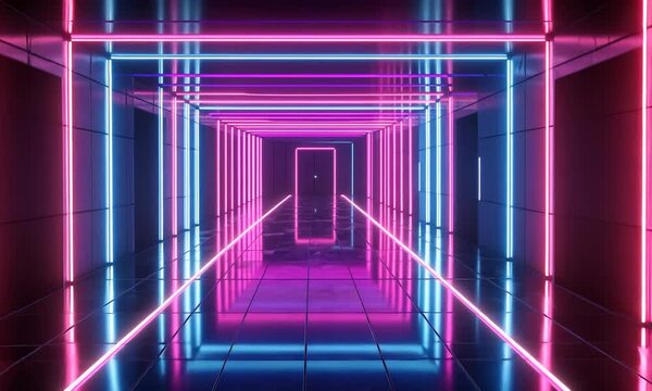 Neon Lights Corridor