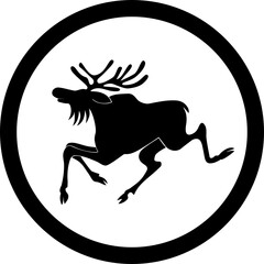 moose jumping logo vector animal run hunting