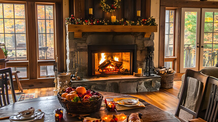 Alluring room gathering warmth gratitude joyful thanksgiving feast