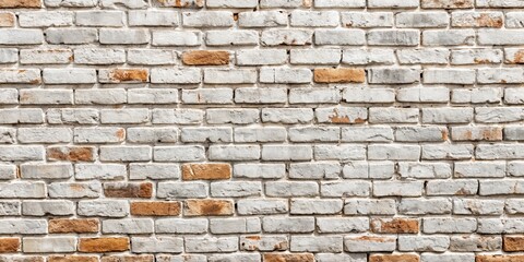 Fototapeta premium White Brick Wall with Red Accents, Photography, Brick wall, red bricks, texture