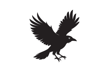 Crow silhouette vector illustration,