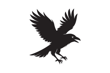 Crow silhouette vector illustration,