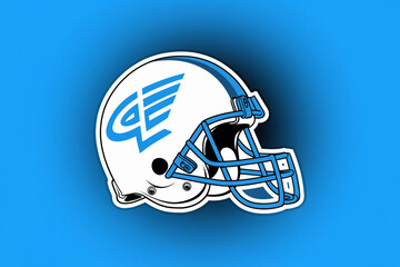 "Flat Icon of an American Football Helmet for Sports Apps and Websites. Gridiron Equipment Design"