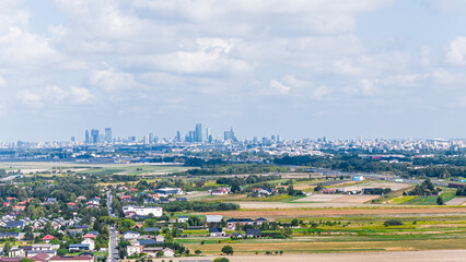 Panorama Warszawy z drona