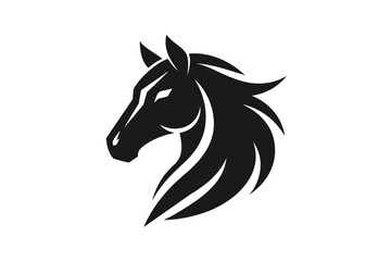 horse, golden, head, icon, modern, stylish, shape, underline, white, background, animal, logo, design, minimal, silhouette, graphic, vector, art, elegant, luxury, symbol, equine, illustration, abstrac