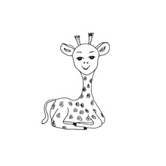  Graphic animals. Hand draws graphic illustrations on a white background. Graphic animals for design