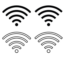 Wifi icon set. signal vector icon. Black and white wireless icon