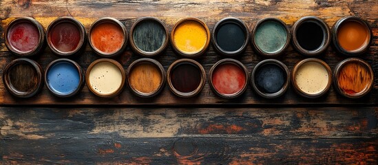 a group of bowls of different colors. 