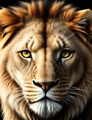 lion face close up