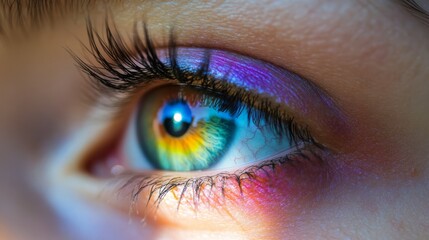 Obraz premium Eye With Rainbow Colors