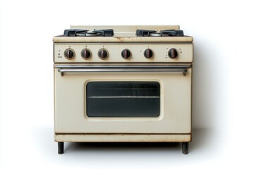 Fototapeta premium Vintage White Gas Stove with Oven