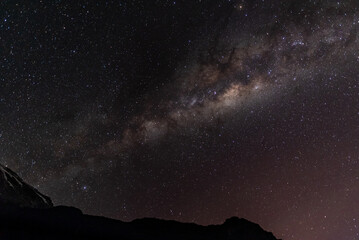 Milky way over the Kilimanjaro mountain