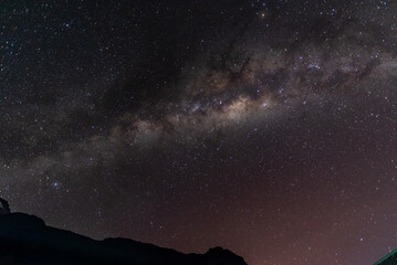 Milky way over the Kilimanjaro mountain