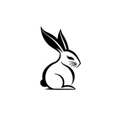 Obraz premium Rabbit Silhouette Vector with Transparent Background