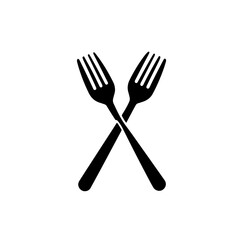 Crossed Forks and Knives Silhouette