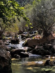 Río Guadalquivir en la sierra de Cazorla, bajando por las rocas