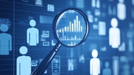 Population sampling for business research, concept. marketing goals, customer care services, customer relationship management (CRM), market segmentation, big data discovery, access personal data