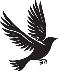 Obraz premium Monochrome Flying Bird Silhouette – Stylish and Timeless Illustration EPS 10