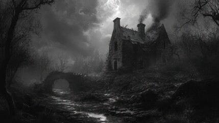 Fototapeta premium Haunted House in the Woods