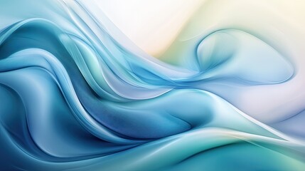 Serene liquid patterns and soft gradients merging in a fluidity aesthetic, dynamic swirls and peaceful colors for a visually stunning 16:9 composition