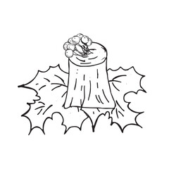  Graphic forest theme. Hand draws graphic illustrations on a white background. Graphic forest theme for design