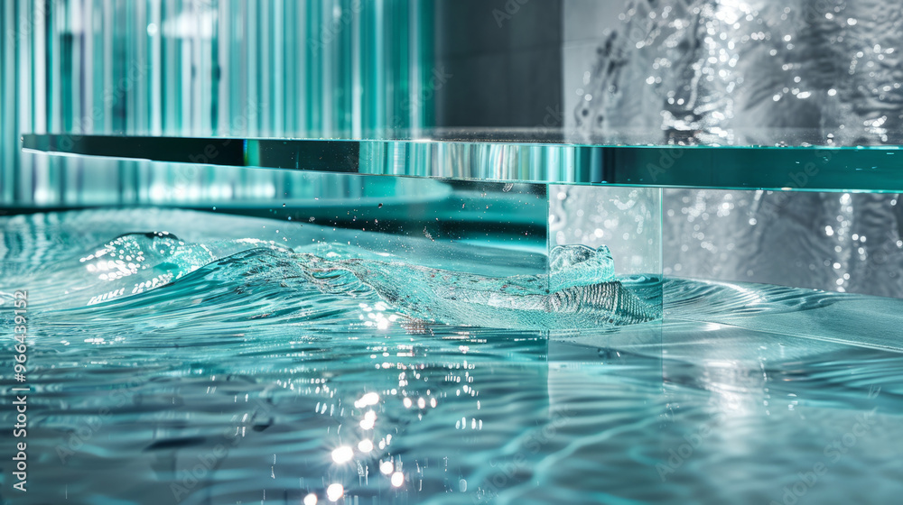 Wall mural glass surfaces: elements that replicate glass with reflections and refractions, adding lightness and