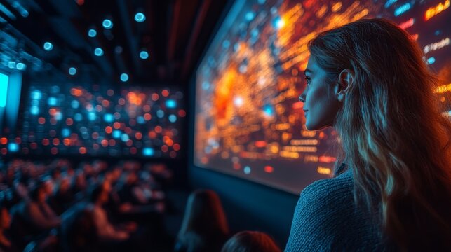 Experts discussing cybersecurity trends at a conference session in a modern venue during 2023