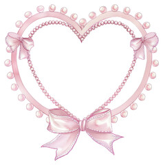 PNG  Elegant pink heart frame